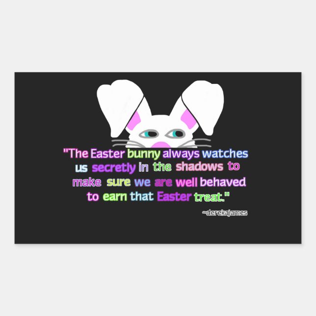 Rectangular Te Veo, Pegatina de Rectángulo de Conejo de Pascua (Anverso)