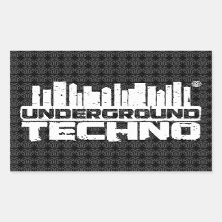 Rectangular Techno subterráneo - pegatina