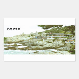 Rectangular Templo de Dragón en Busan, Pegatina de SK