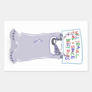 Rectangular Ten Badger - Will Travel - Pegatina