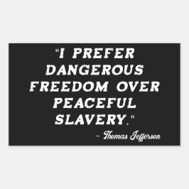 Rectangular Thomas Jefferson Famoso Pegatina de citas