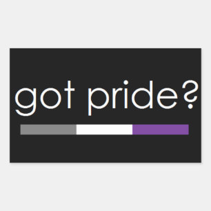 Rectangular ¿Tienes orgullo? Pegatina de orgullo asexual