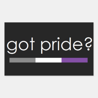 Rectangular ¿Tienes orgullo? Pegatina de orgullo asexual