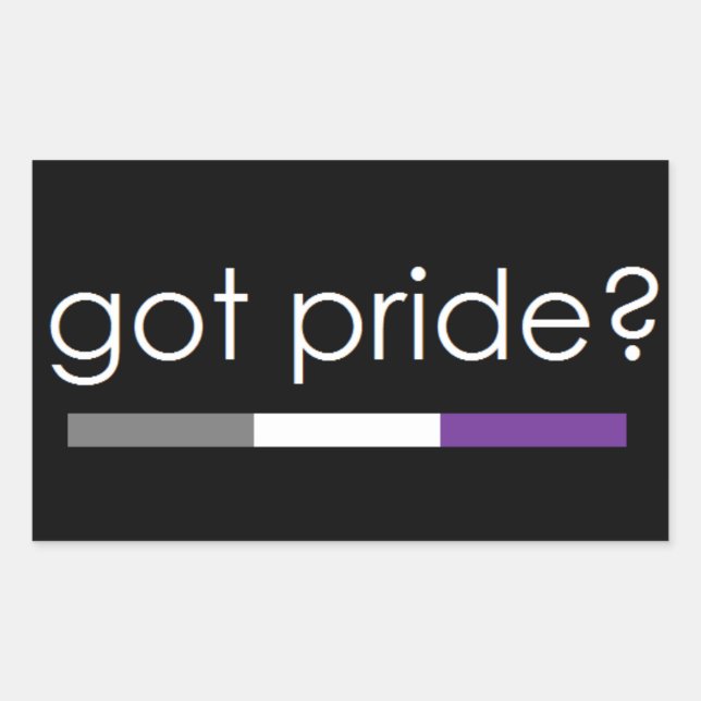 Rectangular ¿Tienes orgullo? Pegatina de orgullo asexual (Anverso)