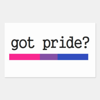 Rectangular ¿Tienes orgullo? Pegatina del Orgullo Bisexual Bi