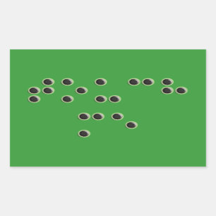 Rectangular Toqúeme pegatina del rectángulo (de Braille)