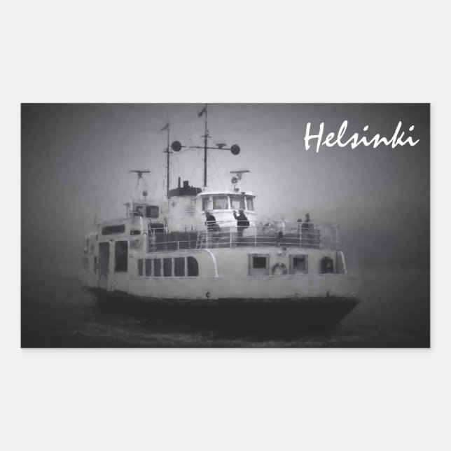 Rectangular Transbordador Suomenlinna (Helsinki) en pegatina d (Anverso)