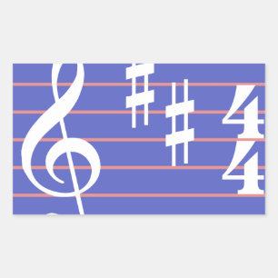 Rectangular Treble Clef Pegatina