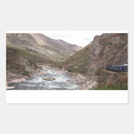 Rectangular Tren de Inca al pegatina de Machu Picchu
