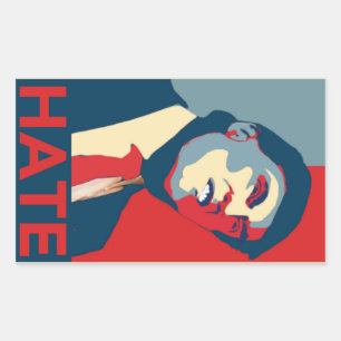 Rectangular Trump・Hate Pegatina
