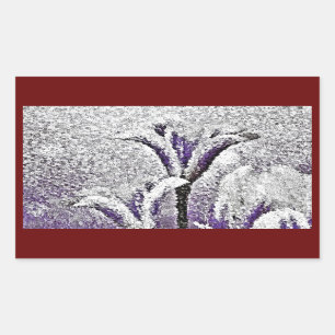 Rectangular Tulipanes púrpuras #2 - pegatina del arte de la