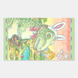 Rectangular TYRANNOSAURUS T REX EASTER PEGATINA Hoja Rectángul