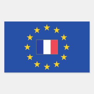 Rectangular Unión Europea Francia Rectangle Pegatina