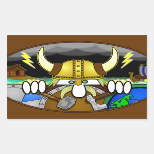 Rectangular Viking Kilroy Pegatina