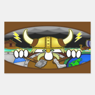 Rectangular Viking Kilroy Pegatina