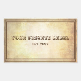 Rectangular Vintage Aged Parchment Your Private Label Pegatina