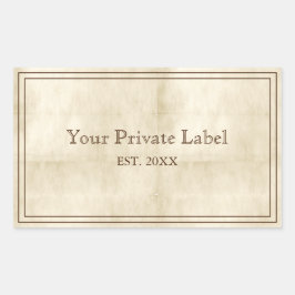 Rectangular Vintage Aged Parchment Your Private Label Pegatina