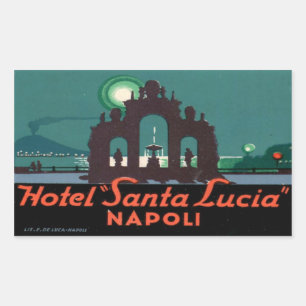 Rectangular Vintage Hotel & Travel Pegatina