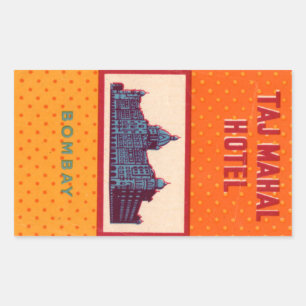 Rectangular Vintage Hotel & Travel Pegatina
