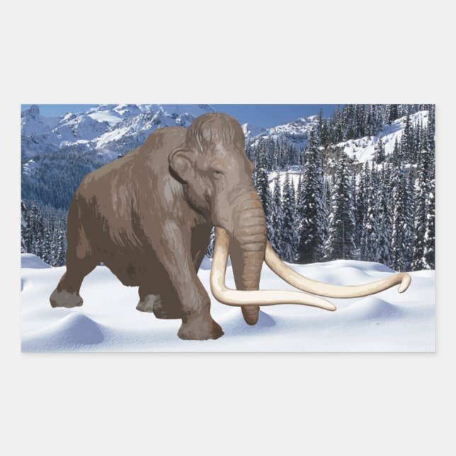 Rectangular Wooly Mammoth Pegatina (Anverso)