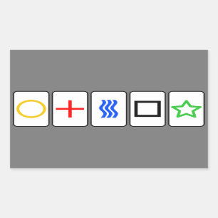 Rectangular Zener carda al pegatina - gris