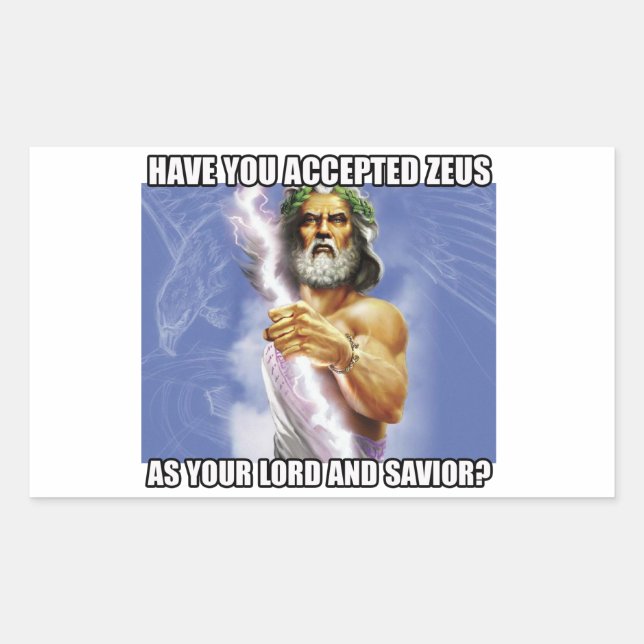 Rectangular Zeus pegatina (Anverso)