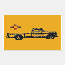 Rectangular Zia Rising Oblong Pegatina