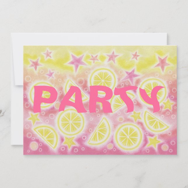 Rectángulo de invitación a fiesta de cumpleaños Le (Anverso)
