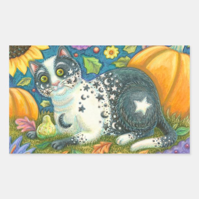 Rectángulo de los PEGATINAS de CAT MÍSTICOS DE MIL (Anverso)