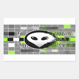 Rectángulo de pegatina de TV Alien