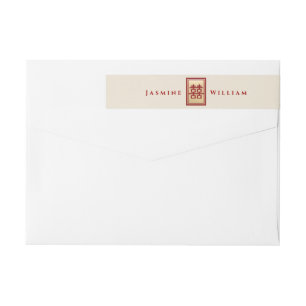 Rectángulo doble felicidad Boda chino de oro