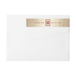 Rectángulo dorado doble felicidad Boda chino