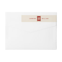 Rectángulo dorado doble felicidad Boda chino