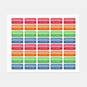 Rectángulo multicolor de la etiqueta de la ropa