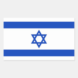 Rectángulo pegatina con bandera de Israel