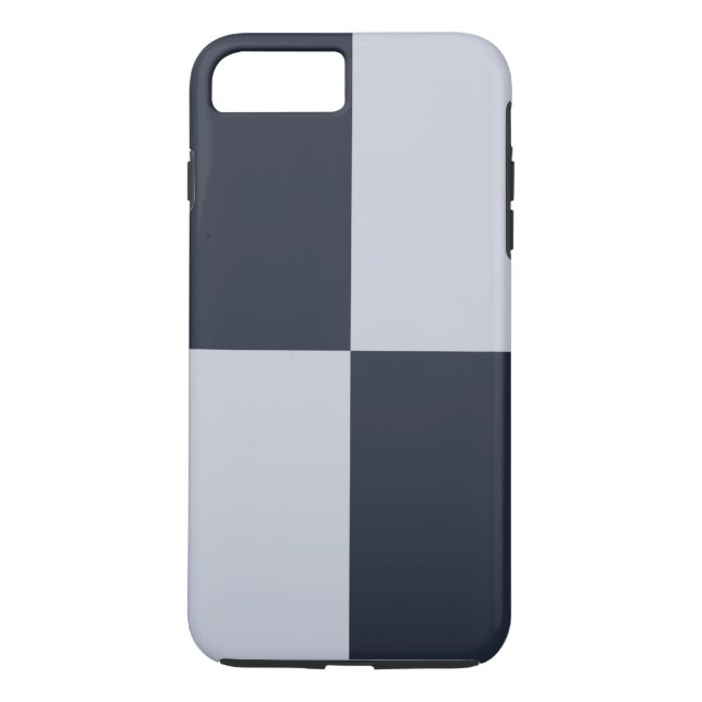Rectángulos de Marina y Gris iPhone 8 Plus Funda d (Reverso)
