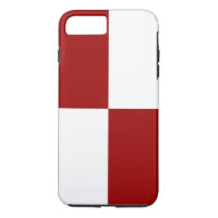 Rectángulos rojos y blancos Funda duro para iPhone