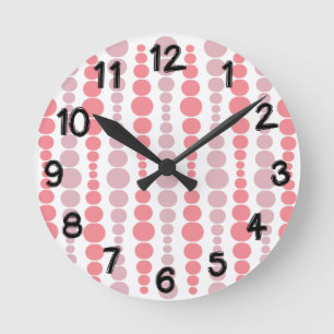 Rectángulos rosados modernos reloj redondo