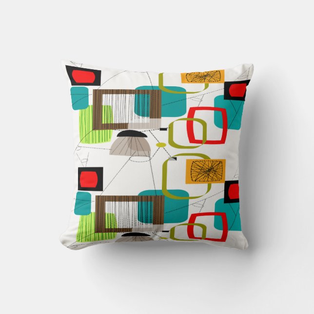 Rectángulos y círculos modernos de almohada de med (Anverso)