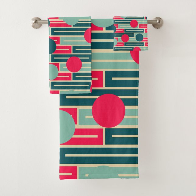 Rectángulos y círculos rosas, azules y Verde azula (In situ)