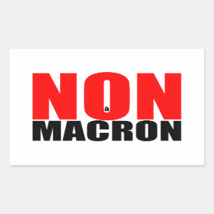 Rectgulario Pegatina NON à MACRON