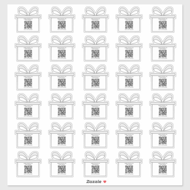 Recuadro de regalo Mínimo Tema QR Código Pegatinas (Hoja)