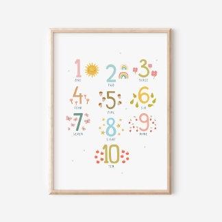 Recuento de Montessori a 10 Posters de impresión
