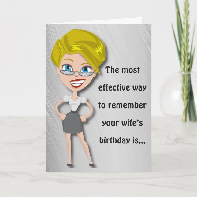 Recuerda el cumpleaños de la esposa, la tarjeta de (Anverso)