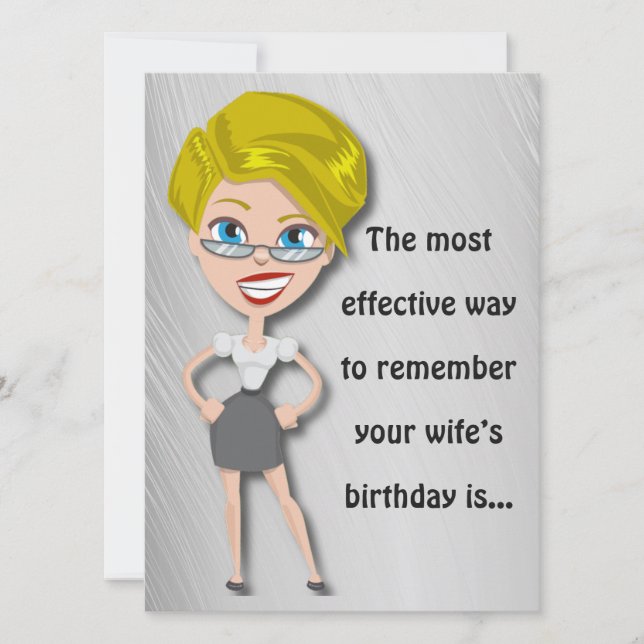 Recuerda el cumpleaños de la esposa, la tarjeta de (Anverso)