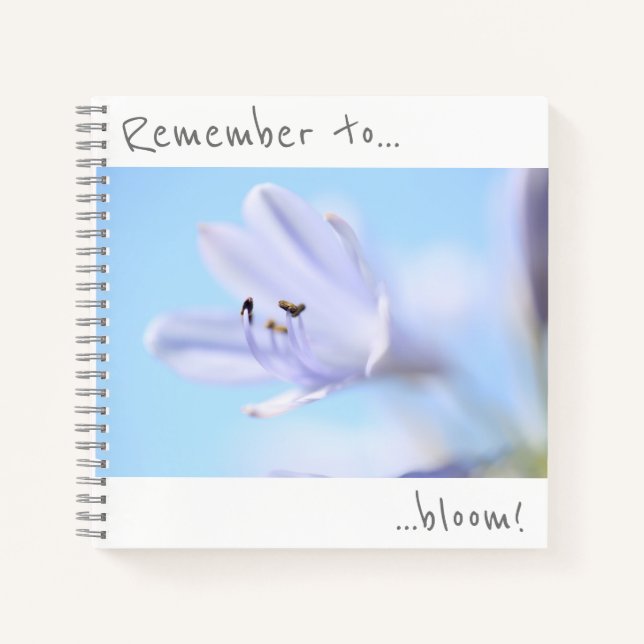Recuerda florecer Cuaderno de Flor Morada Azul (Anverso)