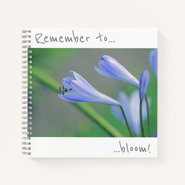 Recuerda florecer Cuaderno de Flores Azules (Anverso)