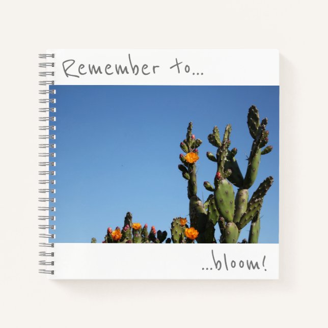 Recuerda florecer Cuaderno de flores de cactus (Anverso)