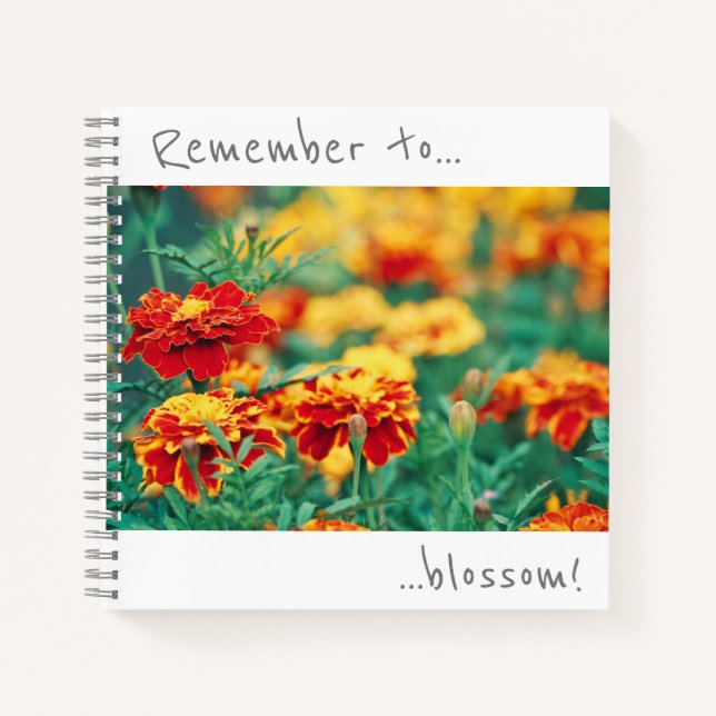 Recuerda florecer Cuaderno de flores de Marigold (Anverso)