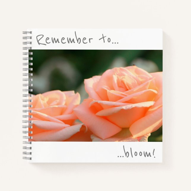 Recuerda florecer Cuaderno de flores de rosa crema (Anverso)